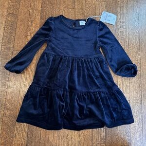 NWT Polarn O Pyret tiered velour dress 2-3 years